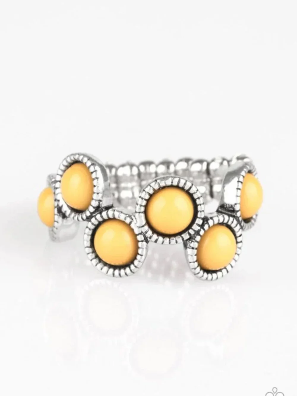Paparazzi Jewelry Accessories - Foxy Fabulous - Yellow Ring - Vintage